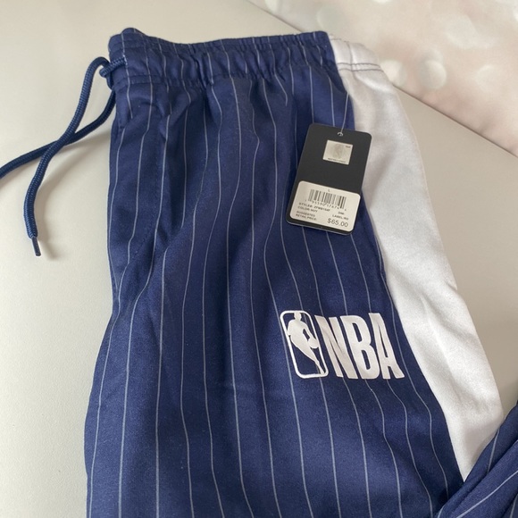 NBA OFFICIAL Navy & White Striped Jogger Size Large NWT - Picture 2 of 11
